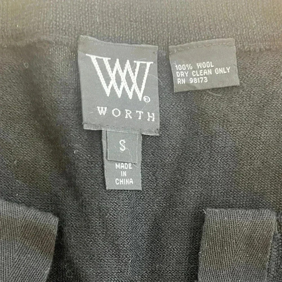 2 Cardigans from The Worth Collection, Blue Cotton, Black Wool, Size Small - Picture 5 of 7